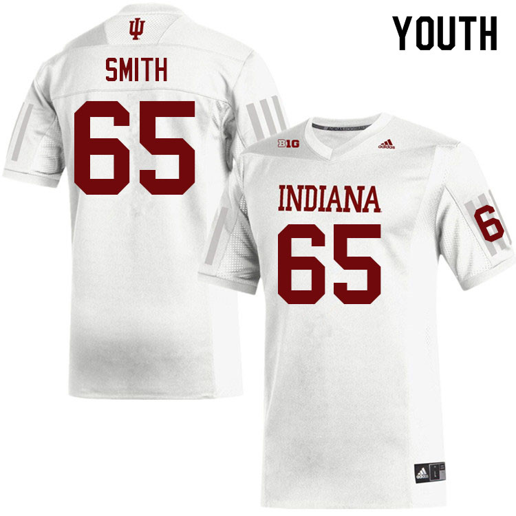 Youth #65 Carter Smith Indiana Hoosiers College Football Jerseys Sale-White